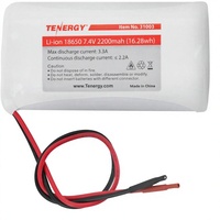 Module de batterie rechargeable Li-ion Tenergy 7,4 V 2200 mAh avec 1000 cycles et une température de fonctionnement de -20 à +60 degrés Celsius