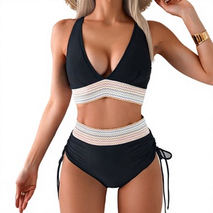 Women Halter <b>Neck</b> Bikini Set Brazilian Style Swimsuit Stretch Fabric Beachwear Fashion Swimwear Summer Holiday - Product Image 1