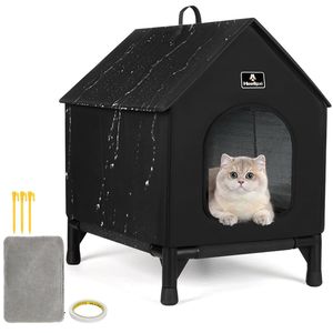 Nichoir pour chat taille S noir imperméable semi-fermé lavable pour intérieur et extérieur - Product Image 4