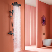 Ensemble de douche moderne en laiton pour hôtel, système de robinetterie thermostatique à poignée unique avec cartouche céramique et jet pluie, finition bronze
