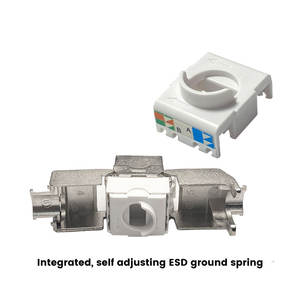 Coupleur sans outil blindé Ethernet Prise trapézoïdale modulaire <span class=keywords><strong>RJ45</strong></span> STP Cat6a à 180 degrés pour façade britannique - Product Image 2