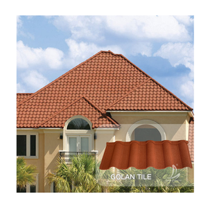 Tejas de techo de Metal con viruta de piedra de Color gris Diseño de Golán 0,5mm AZ150 Hoja de techo duradera de acero de zinc de aluminio reciclado para el hogar moderno - Product Image 2