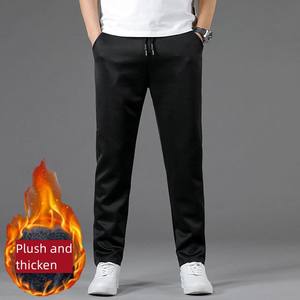 Hot Sell New Fall Winter Thick Fleece Solid Sweat Pants <b>Drawstring</b> Casual Jogging <b>Trousers</b> for Men With Wholesale Price - Product Image 3