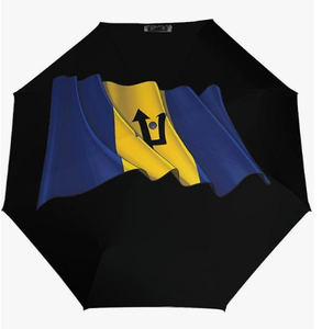 Ombrello da Viaggio Personalizzato con Mappa di Barbados, Ombrello Pieghevole Automatico, Parasole Portatile per Esterni - Product Image 3