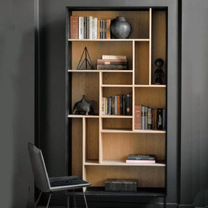 Estantería <span class=keywords><strong>de</strong></span> <span class=keywords><strong>madera</strong></span> negra moderna para el hogar, la Oficina, la sala <span class=keywords><strong>de</strong></span> estar o el dormitorio, estantería <span class=keywords><strong>de</strong></span> <span class=keywords><strong>pared</strong></span> - Product Image 3