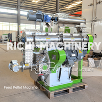 RICHI Fabrication directe, machine à granulés d'alfalfa pour aliments, 1-2t/h, herbe verte pour lapins