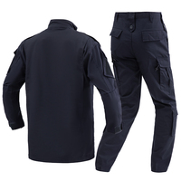 Ensemble veste et pantalon tactique d'entraînement de style ACU bleu foncé en tissu Ripstop TC 65/35 durable de 230 g/m² pour équipement de terrain