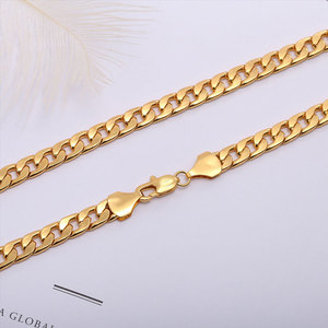 Collar de cadena de eslabones cubanos de Miami de 6MM de ancho chapado en oro de moda para mujeres y hombres cadenas - Product Image 3