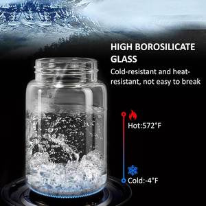 High Quality Borosilicate Glass Cylinder <b>Kitchen</b> Food <b>Storage</b> <b>Jar</b> Airtight Acacia Wood Lid Microwave Safe Heat Resistant - Product Image 3