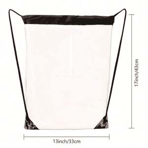 Sacs à cordon en PVC, taille moyenne, écologiques, sacs transparents tendance pour sacs cadeaux - Product Image 5