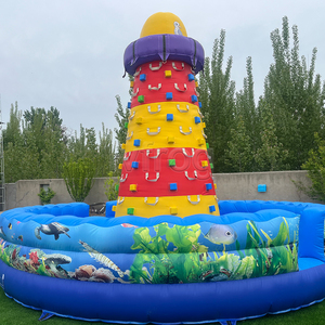 Mur d'escalade <span class=keywords><strong>gonflable</strong></span> sur le thème de l'océan, structure interactive de saut en PVC pour location commerciale - Product Image 4