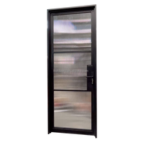 Porte française double en aluminium résistante aux ouragans avec verre trempé pour villa, balcon extérieur, patio - Étanche et insonorisée