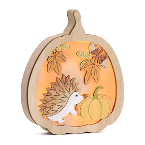 Gran oferta, artesanías creativas de madera, adorno para el hogar brillante, nueva decoración de madera, decoraciones de ardilla y calabaza - Product Image 1