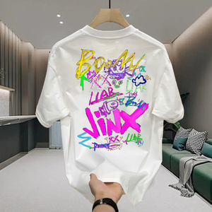 Nuevo DISEÑO DE Camiseta deportiva informal de verano para hombres y mujeres que combina con todo patrón de dibujos animados Delgado precio bajo manga corta al por mayor - Product Image 5