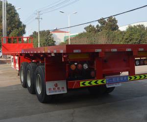 Semi-<span class=keywords><strong>remorque</strong></span> plate-forme en acier 3 essieux 33 tonnes Semi-<span class=keywords><strong>remorque</strong></span> surbaissée de 13 mètres de long - Product Image 2