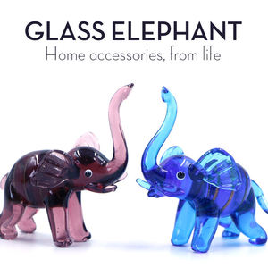 Escultura Decorativa de Elefante Azul Grande de Cristal de Alta Calidad, Colección Multicolor Personalizada - Product Image 2