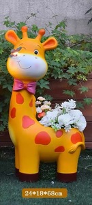 กระถางต้นไม้รูปยีราฟการ์ตูนสำหรับตกแต่งสวนกลางแจ้ง ขนาด 68x24x18 ซม. จากโรงงานโดยตรง เหมาะสำหรับตกแต่งสวนวิลล่าและภูมิทัศน์ - Product Image 4