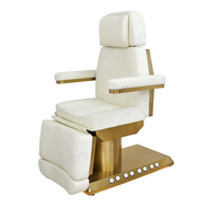 M & S Nouvelle table de massage des cils en acier inoxydable moderne avec commande au pied intégrée Électrique Portable Lit de beauté pour le visage à 3 moteurs
