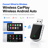 Adaptador Inalámbrico CarPlay Android Auto, Dongle USB, Convierte de Cableado a Inalámbrico, WiFi 5GHz, Bluetooth 5.0, Actualización OTA