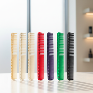 Peigne de coiffure professionnel double face à dents fines, multicolore, personnalisable avec logo, pour salon de coiffure et barbier, style tendance - Product Image 1