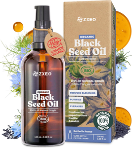 Huile de Nigelle 100% Pure, Pressée à Froid et Biologique pour la Croissance Capillaire, des Cheveux Sains, une Peau Éclatante, le Renforcement de l'Immunité et le <span class=keywords><strong>Bien</strong></span>-être Quotidien - Product Image 1