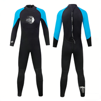 Wetsuit selam DIVESTAR berlogo depan, terbuat dari neoprene 3MM, kerah kru, lengan panjang, resleting belakang, bernapas, ramah lingkungan, untuk pria