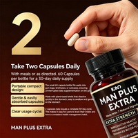 Stock disponible – Marque privée – MAN PLUS EXTRA – Capsules végétaliennes – Maca, Ashwagandha, Ginseng, Shilajit – Complément Herbal pour la Vitalité Masculine