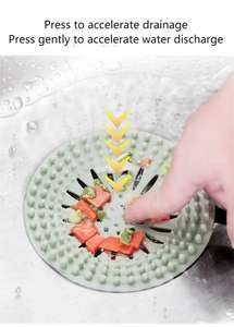 Filtre à cheveux Durable pour égouts de toilettes, anti-<span class=keywords><strong>d</strong></span>éodorant de lavabo de cuisine, bouchon de couvercle de drain de sol en silicone résistant aux cheveux - Product Image 5