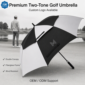 Parapluie de golf professionnel à double couche de 54, 60, 68 pouces, design ventilé, ouverture automatique, bouton d'ouverture, pour fortes pluies - Product Image 2