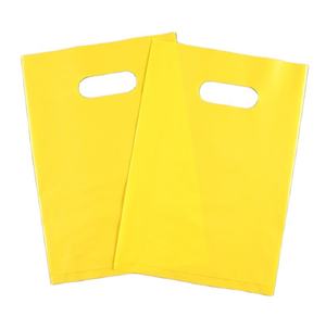 Sac de courses en plastique recyclable personnalisé avec logo imprimé, poignée découpée, soufflet latéral en PEHD/PEBD pour emballage - Product Image 3