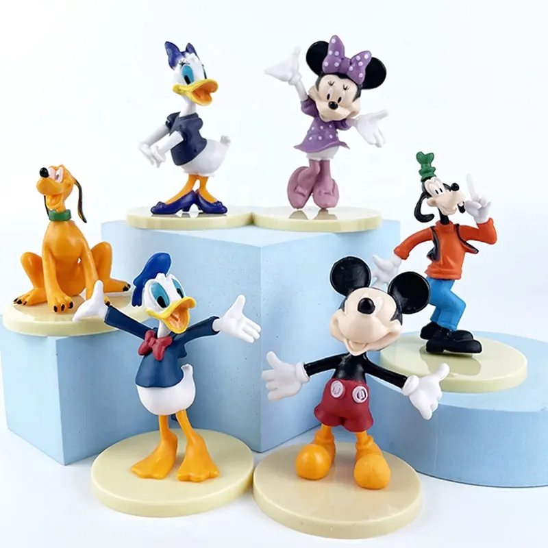 6 adet/takım Mickeys Minnien Mickeys fare Clubhouse Model oyuncaklar oturan Goofy Mickeys fare Donaldn ördek modeli dekorasyon