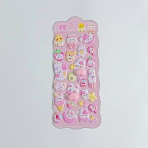 Wowei 3D adesivi cartoni animati morbidi carini per bambini spremono animali adorabili coniglietti in PVC Stereo bolle decalcomanie - Product Image 6