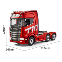 Camion RC en alliage AiJH 19CH 2.4GHZ 1:18 avec remorque, camion RC d'ingénierie pour promotion en supermarché, tracteur télécommandé HUINA