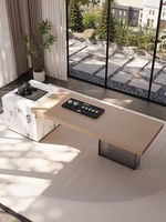 Table de réception de bureau moderne et minimaliste en MDF, combinaison table et chaises modulaires, grande table à plateau, sensation de luxe léger et haut de gamme