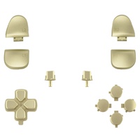 Boutons complets métalliques couleur champagne, D-pad doré, gâchettes R1 L1 R2 L2, boutons Share, Options et Face pour manette PS5 BDM-030/040/050