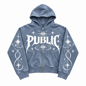Private Label Custom Zip-Up Oversized Fit Men's Hoodie Fashion Digital Print Acid <b>Washed</b> Heavyweight Boxy Fit Hooded Sweatshirt - Product Image 1