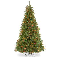 7.5Ft Easy Assem ble Klapp-PVC-Weihnachts baum mit warm weißem LED-Licht