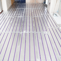 Système de chauffage au sol radiant moderne pour hôtel 1,2*0,6m, thermostat à eau, panneau de chauffage sous plancher écologique XPS+aluminium