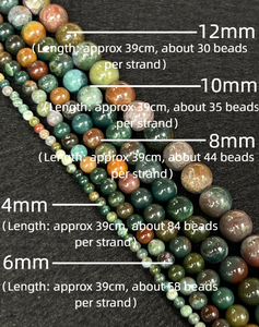 Perles de pierres précieuses multicolores rondes polies en agate indienne de haute qualité pour la fabrication de bracelets DIY 4/6/8/10mm - Product Image 2