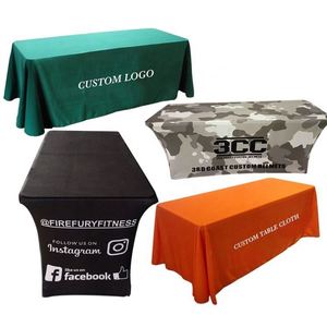 Custom Trade Show Sublimation Printed logo <b>Table</b> <b>Cloth</b> 4ft/6ft/8ft <b>Table</b> <b>Cloth</b> 6 Foot Rectangle <b>Table</b> <b>Cloth</b> - Product Image 1