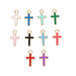 Cross Charms Zinc Alloy Multi Color DIY Jewelry Pendants For <b>Bracelets</b> Keychains Gift Unisex Fashion Accessories - Product Image 1