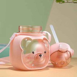 Cute Bear-Shaped Silicon <b>Cup</b> - Food-Safe <b>Reusable</b> Plastic - Large Capacity for Dual Drinking - Product Image 2