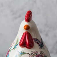 Figurine de coq en céramique peinte à la main, style rétro américain, décoration artisanale pour meuble TV, entrée, salon, aménagement intérieur