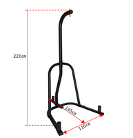 Support de sac de frappe autoportant en acier ultra-résistant et durable pour boxe/kickboxing, idéal pour sacs de sable, noir, moderne et polyvalent