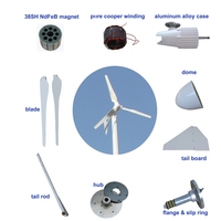 Turbine éolienne mini CE à faible vitesse du vent, haute efficacité, trois pales, 12V 24V 48V, 100w 200w 300v 400w 500w pour éclairage, caméra CCTV