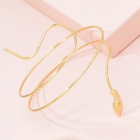 Bracelet manchette ajustable en spirale classique en forme de serpent en or/argent pour homme et femme