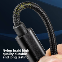Cable de Carga Superrápida Tipo-C a Tipo-C de 60W 6A, 2m, con Cubierta de Nailon Trenzado de Alta Calidad para Teléfonos Móviles iPhone y Cámaras