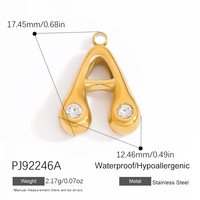 Pendentif Breloque Lettre Plaqué Or 18K Summly pour Fabrication de Bijoux DIY, Breloque Collier en Acier Inoxydable, Vente en Gros