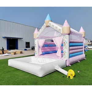 Château gonflable PVC blanc avec toboggan et piscine, facile à monter, idéal pour les fêtes de filles et les zones de jeux pour enfants (MOQ 1 pièce) - Product Image 1