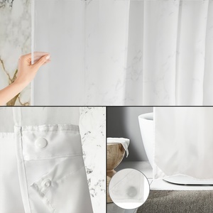 Rideau de douche imprimé floral sans crochet avec rideau de douche sans crochet pour hôtel <span class=keywords><strong>Snap</strong></span> Liner - Product Image 5